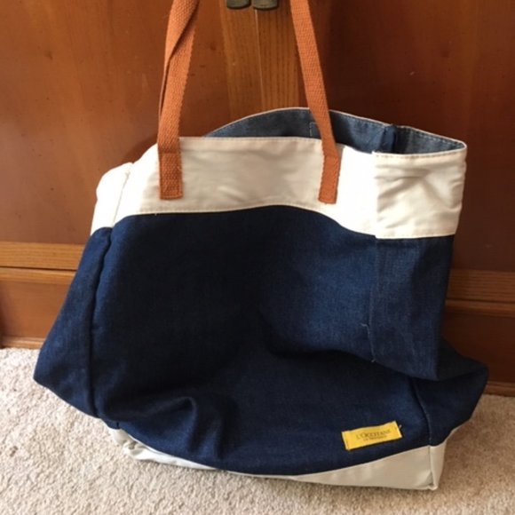 L'Occitane en Provence Denim/Canvas Tote Travel Shopping Bag 12"x14" - Picture 3 of 10